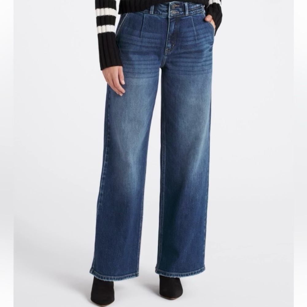 KanCan Sofia High Rise Wide Leg Baggy Double Button Jeans size 31